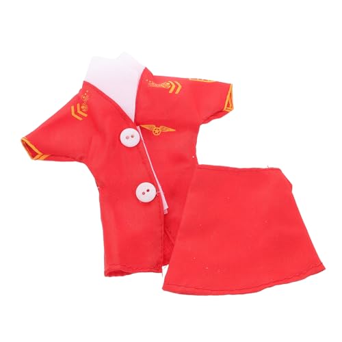 Toddmomy 2pcs 30 cm Girls Doll Dress -up Kleidung Stilvolle Flugbegleiter Kostüm Uniform Und Rock Set Doll Kleidung Set Puppenzubehör Für Kinder Kreatives Spiel von Toddmomy