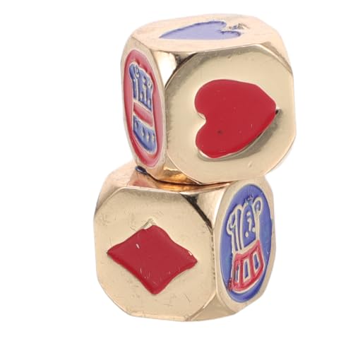 Toddmomy 2pcs Fun Zink Alloy Dice Heart Mehrseitige Für Spaß- Und Bildungsspiel -brettspiel -Requisiten Für Tarot -Astrologie Und Wahrsagerei Aktivitäten von Toddmomy