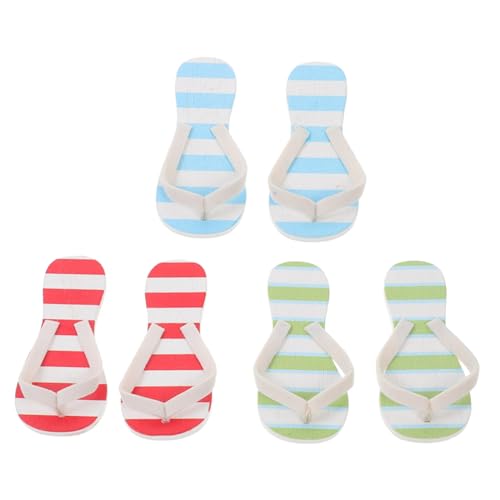 Toddmomy 3 Paare Miniatur Hausschuhe Modell Realistische Mini Slipper Dekoration für Puppenhaus Glatte Oberfläche Vielseitig Einsetzbar für DIY und Miniaturlandschaften Sommerliche von Toddmomy