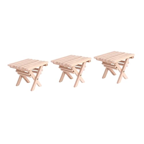 Toddmomy 3 STÜCKE Teiliges Miniatur Möbelmodell Faltbarer Mini Tisch für Puppenhaus Dekoration Filigranes Design Detailreich für Wohn und Schlafzimmer Miniaturhäuser von Toddmomy