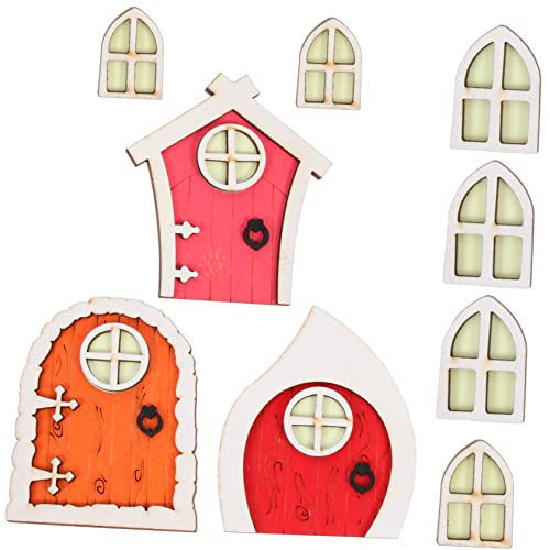 Toddmomy 3 Sätze Holz Miniatur Fee Tür Leuchtende Puppenhaus Tür Wetterfeste Garten Deko Langlebiges Holzmaterial Detailreich für Miniatur Feenhaus Zubehör von Toddmomy