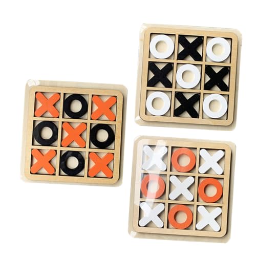 Toddmomy 3 Sätze Klassisches Toe Holzspiel mit Sanfter Textur und Abgerundeten Kanten Familienfreundliches Brettspiel für Wohnzimmer Tischdekoration und Gesellige Spielrunden von Toddmomy