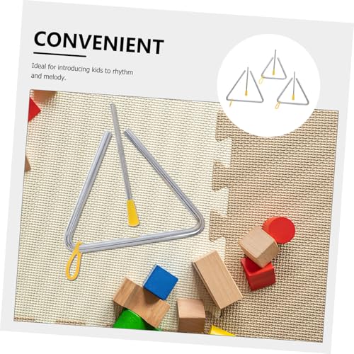 Toddmomy 3 Sätze Stahl-dreieck Percussion Instrument mit Schlägel Leicht Tragbar Fördert Hand-Auge-koordination und Motorische Fähigkeiten Orff Musikspielzeug für Vorschule und Kindergarten von Toddmomy