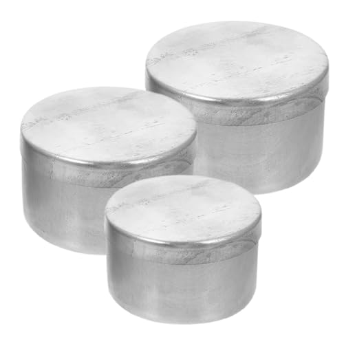 Toddmomy 3 Stück Aluminiumbehälter Mit Deckel Vorratsdose Aus Aluminium Kleine Dosen Mit Deckel Wiegedose Aus Aluminium Sahnebehälter Aluminiumlegierung Silver von Toddmomy