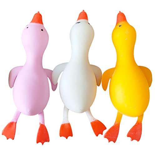 Toddmomy 3 Stück Dekompressionsspielzeug Große Weiße Ente Stressabbau für Buntes Squeeze Toy aus TPR Material Partygeschenk und Beruhigendes Fidget von Toddmomy