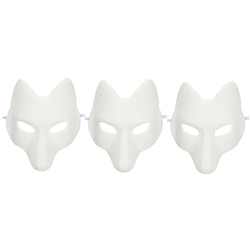 Toddmomy 3 Stück Leere Fuchsmasken für Diy Bemalung Unbemalte Masken für Halloween Cosplay und Maskerade Events mit Elastischem Band für Einfachen Tragekomfort Toddmomy 3 Stück Leere Fuchsmasken für Diy Bemalung Unbemalte Masken für Halloween Cosplay und Maskerade Events mit Elastischem Band für Einfachen Tragekomfort von Toddmomy