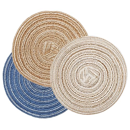 Toddmomy 3 Stück Mini Puppenhaus Teppiche Flauschige Miniatur Bodenmatten in Beige Braun Blau für Puppenmöbel und Miniatur Hausdekoration Weiche Kleine Teppiche als Puppenhaus Zubehör von Toddmomy
