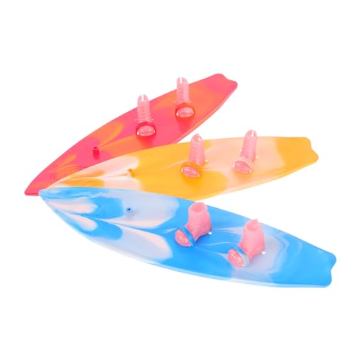 Toddmomy 3 Stück Mini Surfboard Deko mit Bunte Puppen Surfbrett Modelle für Cupcake Toppings und Strandpartys für Geburtstagsfeiern und Kreative Dekorationen von Toddmomy