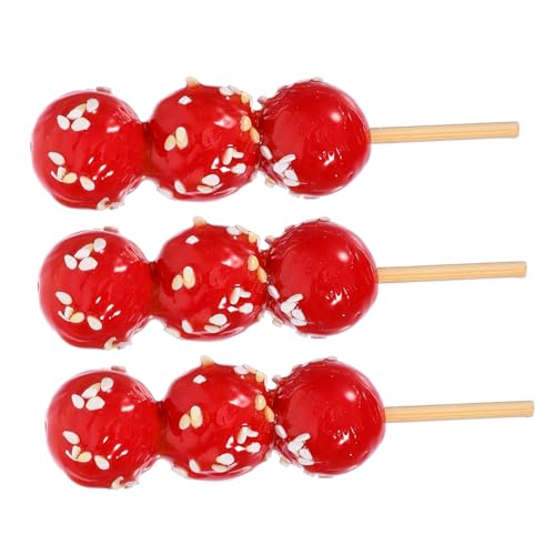 Toddmomy 3 Stück Miniaturen chinesischer Snacks winzige kandierte Kerne kandierte Haws-Requisiten Mini-Szenen-Layout-Requisite Foto -Requisiten Fotografie-Requisiten PVC rot von Toddmomy