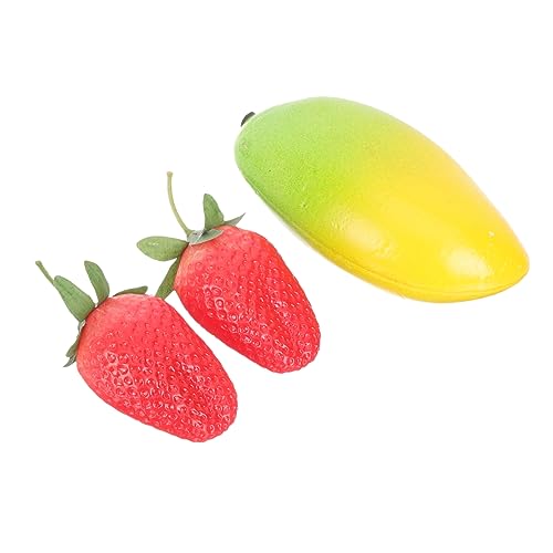 Toddmomy 3 Stück Musikalisches Obst Percussion Instrumente für Früchte Shaker für Frühe Bildung Mango und Erdbeere Sicher und Leicht zu Handhaben von Toddmomy