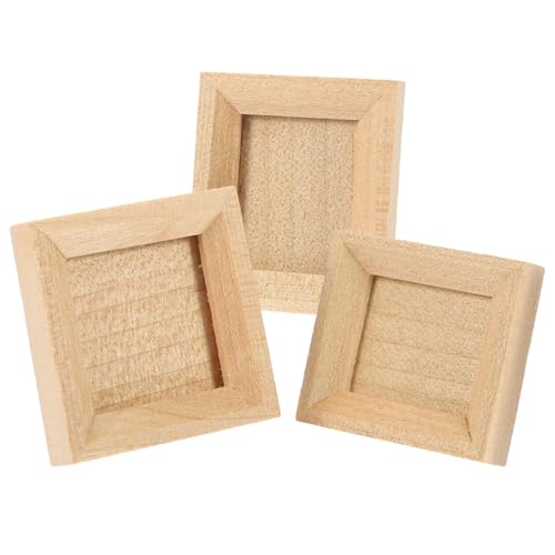 Toddmomy 3 Stück Puppenhaus Fotorahmen Puppen Kleine Mini Holz Mikro Fotorahmen Puppenhaus Bilderrahmen Puppenhaus Fotorahmen Modell Winziger Bilderrahmen Mikro Landschaftsdekor von Toddmomy