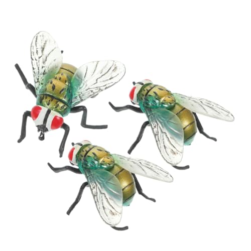 Toddmomy 3 Stück Realistische Fliegenfiguren Kunststoff Fliegenmodelle Stabile Insektendeko Portabel für Schreibtisch Dekoration Halloween Party Scherzartikel von Toddmomy
