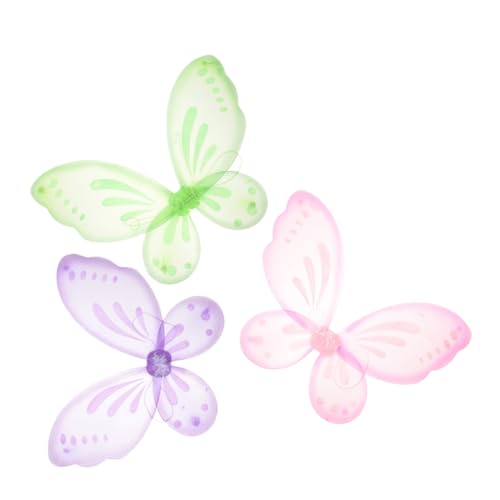 Toddmomy 3 Stück Schmetterlingsflügel schminke kinderkostüme Verkleidung für Kostümzubehör Feenflügel Feenkostüm für Damen Flügel Kostüm Engelsflügel Nylon von Toddmomy