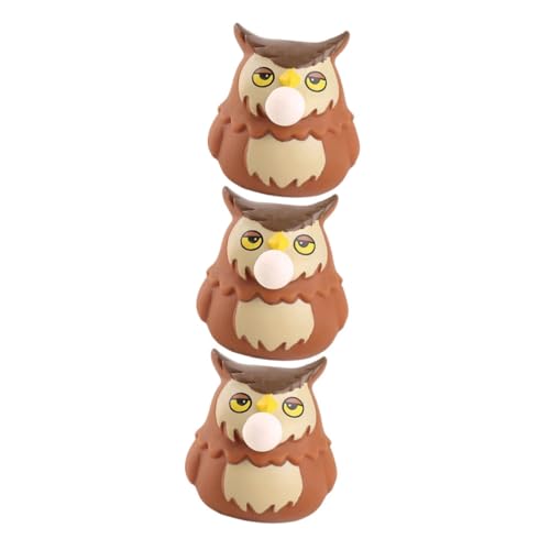 Toddmomy 3 Stück Stress Relief Eulen Squishy Toys mit Pop up Blase Lustiges Knautschspielzeug für Stressabbau und Feinmotorik Training Braune Niedliche Anti Stress Figuren von Toddmomy