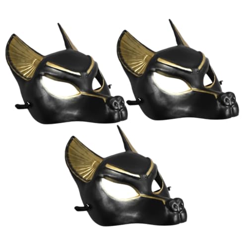Toddmomy 3 Stück Teiliges Anubis Ägyptische Masken Reusable Cosplay Gesichtsmasken mit Detailgetreuer Verarbeitung Leicht und Bequem für Halloween Kostümpartys und Maskeraden von Toddmomy