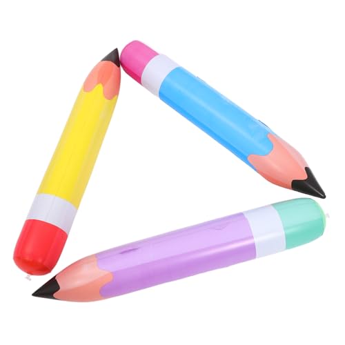 Toddmomy 3 Stück Teiliges Aufblasbares Bleistiftspielzeug Jumbo Bleistift Requisiten für Schulanfang PVC Dekoration Gelb Blau und Lustige Partyaccessoires für Kindergeburtstage und von Toddmomy