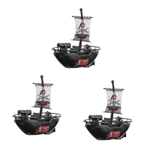 Toddmomy 3 Stück Teiliges Elektrisches Piratenschiff Badespielzeug aus Kunststoff für Schwimmendes Modellboot Batteriebetrieben Leicht und Sicher für Badewanne und Poolspaß von Toddmomy
