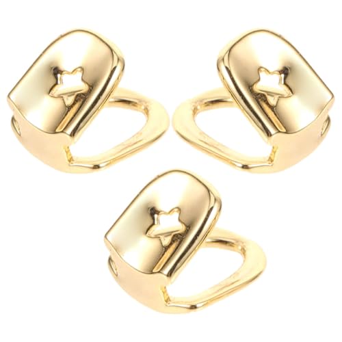 Toddmomy 3 Stück Teiliges Goldene Zahnkappen für Hip Hop Cosplay Einzeltür Zahn Schmuck Party Dekoration für Männer und Frauen Komfortable und Realistische Passform für Kostüme von Toddmomy