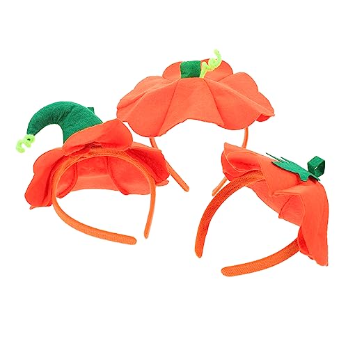 Toddmomy 3 Stück Teiliges Halloween Kürbis Haarschmuck Kopfband mit Kürbismütze Blättern und für Halloween Partys und Kostüme von Toddmomy