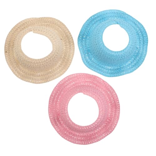 Toddmomy 3 Stück Teiliges Handgefertigter Häkel Strohhaube für Puppen Mini Sonnenschutz Hüte für DIY Bastelarbeiten und Puppenbekleidungszubehör Passend für Puppen von Toddmomy
