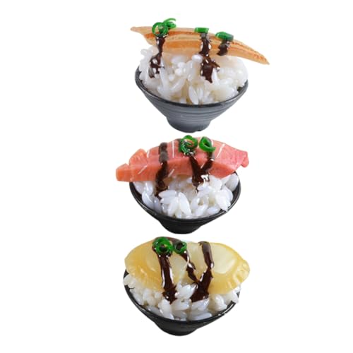 Toddmomy 3 Stück Teiliges Künstliche Sushi Reis Miniatur Modell Realistische Nachbildung für Küche Dekoration und Rollenspiele für Partys und Fotografie von Toddmomy