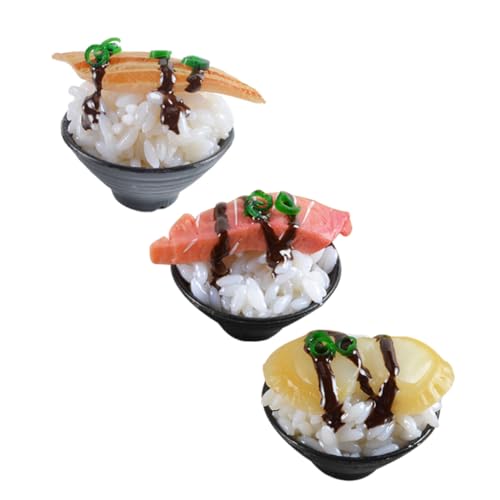 Toddmomy 3 Stück Teiliges Künstliches Sushi Modell Miniatur Sushi Dekoration für Rollenspiele der Küche Realistisch und Dekorativ für Zuhause Kindergarten und Restaurants von Toddmomy