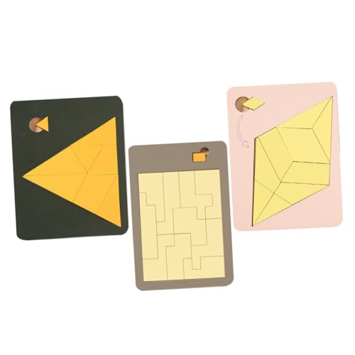 Toddmomy 3 Stück Teiliges Montessori Holzpuzzle für Kleinkinder Ab Jahr Pädagogisches DIY Lernspielzeug mit Glatten Kanten Hand Auge Koordination und Kreativem von Toddmomy