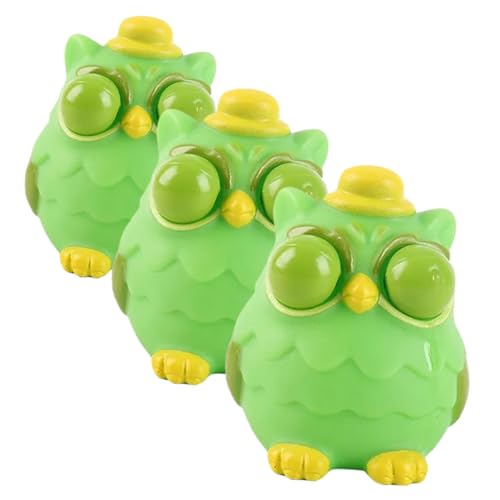 Toddmomy 3 Stück Teiliges Niedliche Dehnbare Eulen Weiches Squeeze Toy für Stresslinderung Bunte Cartoon Tiere für Erwachsene Partygeschenk von Toddmomy