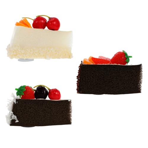 Toddmomy 3 Stück Teiliges PU Kuchenmodell Set Filigrane Realistische Tortendekorationen Umweltfreundliche Fotografie Requisiten Deko für Zuhause Bäckerei Party und Ladengeschäft von Toddmomy
