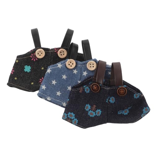 Toddmomy 3 Stück Teiliges Puppenhosen Weiche Baumwoll-Overalls DIY Plüschbären Kleidung Niedliche Doll Outfits Passende Puppenkleidung für Stofftiere zum Anziehen und Verkleiden von Toddmomy