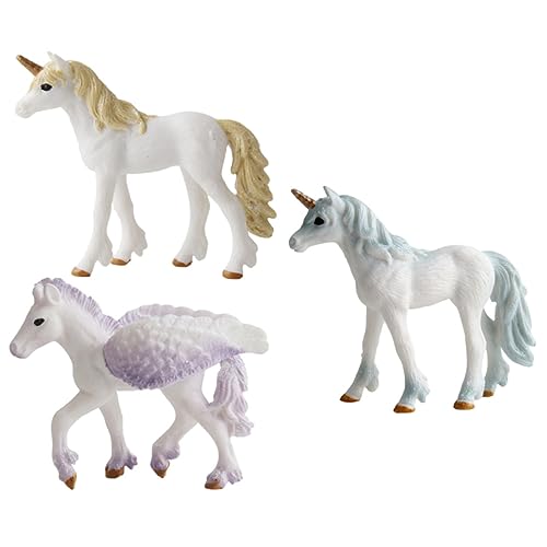 Toddmomy 3 Stück Teiliges Realistischer Einhorn Figuren aus Kunststoff Lebensechtes Simulationsmodell für Lernspielzeug für Kreative Spielstunden und Garten Dekoration von Toddmomy