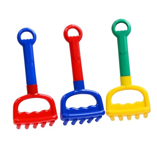Toddmomy 3 Stück Teiliges Sandspielzeug für Bunte Sandrechen Gelb Rot und Blau für Kreatives Am Strand im Park Garten von Toddmomy