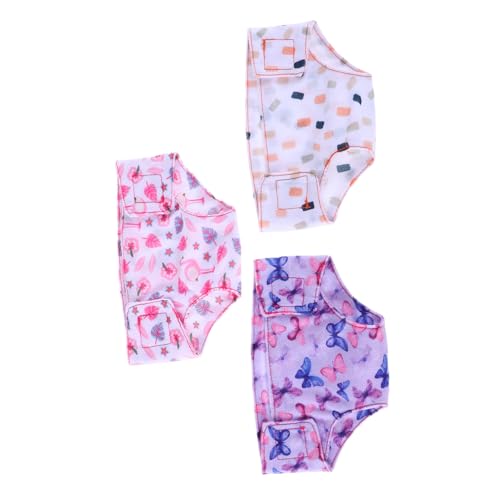 Toddmomy 3 Stück Wiederverwendbares Neugeborenen unterwäscheset für Puppen Waschbare Babypuppenwindeln Passgenaue Puppenbekleidung Geeignet für Puppen zum Rollenspiel und Puppenzubehör von Toddmomy