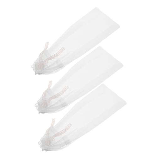 Toddmomy 3 Stücke Teiliges Miniatur Puppen Brautschleier aus Zartem Tüll und Spitze Dekoratives Hochzeitszubehör für Puppenkleider Leichtes Abnehmbares Kopfstück für Fotos und Rollenspiele von Toddmomy