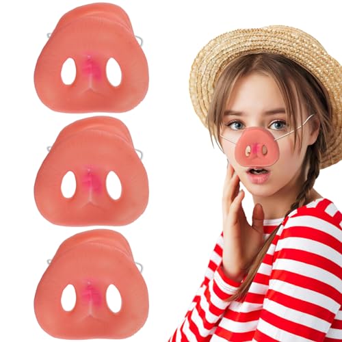 Toddmomy 3-Teiliges Schweinenase-Kostüm Schweineschnauzen-Cosplay-Maske Mit Gummizug Für Halloween-Partyzubehör Toddmomy 3-Teiliges Schweinenase-Kostüm Schweineschnauzen-Cosplay-Maske Mit Gummizug Für Halloween-Partyzubehör von Toddmomy