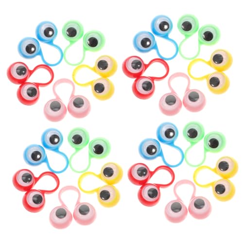 Toddmomy 30 Stück Fingeraktivitätsring Augapfelringe aus Kunststoff Augapfel Finger Fingeraugenpuppe Fingerpuppen Kleinkinder Fingerpuppen Plastik von Toddmomy