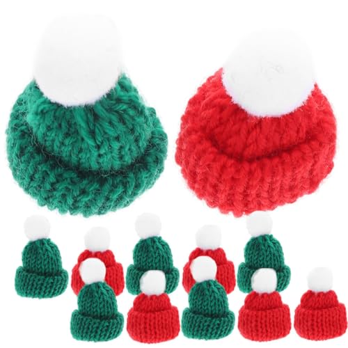 Toddmomy 30stücke Mini-strickmützen Kleine Weihnachtsmützen Für Dekoration DIY Bastelmützen in Rot Und Grün Für Puppenkleidung Und Weihnachtsdekorationen von Toddmomy