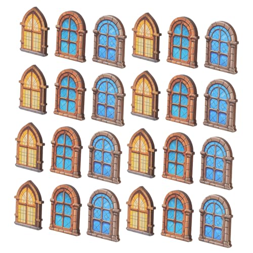 Toddmomy 30 Stück Teiliges Miniatur-Dollhouse-Fenster Langlebigem Holz Europäischer Stil mit Filigranem Design für DIY Puppenhausdekoration Miniaturgarten und Szenenlayout von Toddmomy