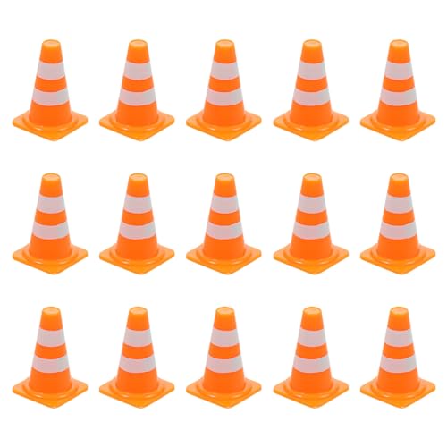 Toddmomy 30Pcs Miniaturverkehr Zapfen Mini -Baukegel Mini Orange Ceges Verkehrskegel Party Dekorationen (Orange) von Toddmomy