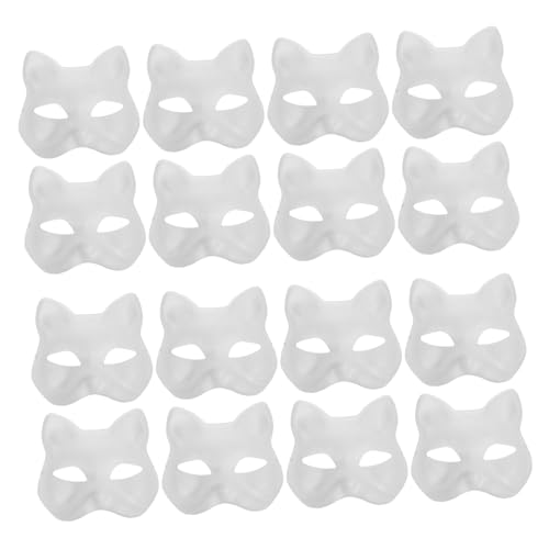 Toddmomy 30stücke Katzenmasken Weiße Blank Masken Handbemalen Für Mädchen Für Halloween Und Kreative Bastelprojekte von Toddmomy
