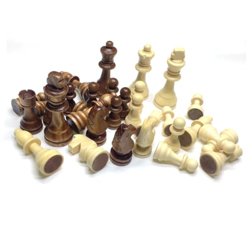 Toddmomy 32 Stück Teiliges Internationales Schachfiguren Holz Klassische Holz schachfiguren Robustes Schachspiel zubehör für Schachbrett Pädagogisch Wertvoll für Anfänger von Toddmomy