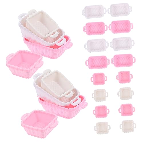 Toddmomy 32 Stück Teiliges Mini Einkaufskorb aus Robustem PP Handkorb Modelle für Puppenhaus Vielseitig als Snackbox und Aufbewahrung für Rollenspiele und Dekoration von Toddmomy