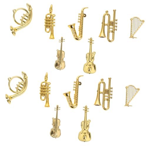 Toddmomy 35 Stück Teiliges Mini-musikinstrumente Set Miniatur Violine Klavier Trompete Saxophon Gitarre Kompakte Miniaturen für Puppenhaus Dekoration Kindgerecht für Sammler und Festliche von Toddmomy
