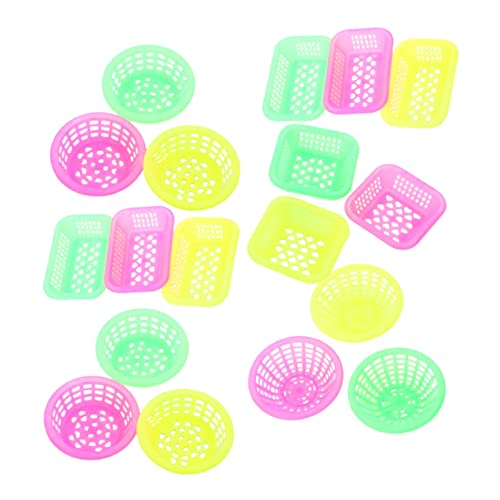Toddmomy 36 Stück Mini -Korbspielzeug Zubehör für Puppenhäuser Mini -Hausdekoration Puppenhausverzierung Mini-Hauskorb Miniaturen Puppenhaus-Minikorb Kleiner Korb Plastik von Toddmomy
