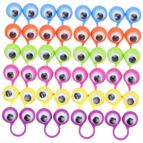 Toddmomy 36Stücke Augenring Fingerpuppen mit Beweglichen Augen Lustiges Fingerpuppenspiel für Rollenspiele und Kreative Aktivitäten Zufällige Farben von Toddmomy
