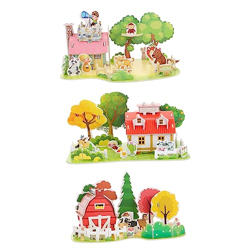 Toddmomy 3Sätze Kleiner Landhaus Und Kreatives Dreidimensionales Puzzle Zum Fördern Der Fantasie Und Kreativität von Toddmomy
