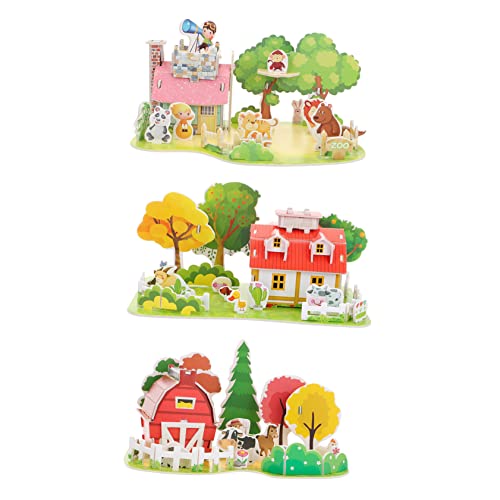 Toddmomy 3Sätze Puzzle für Cartoon Puzzles Pädagogisches Kreativität und Fantasie Interaktives Eltern Junge Mädchen für Jahren von Toddmomy