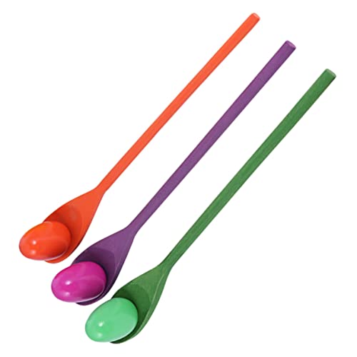 Toddmomy 3Sätze Teiliges für Sensorisches Trainingsspielzeug mit Löffel und Ei für Garten und Outdoor Aktivitäten Fördert Motorik und Zufällige Farben von Toddmomy