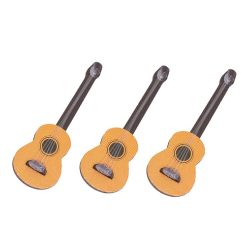 Toddmomy 3Stücke Gitarrenmodell Teiliges aus Holz Realistische Gitarren Requisiten für Kreative Gestaltung für Miniaturhandwerk und für Musikliebhaber von Toddmomy