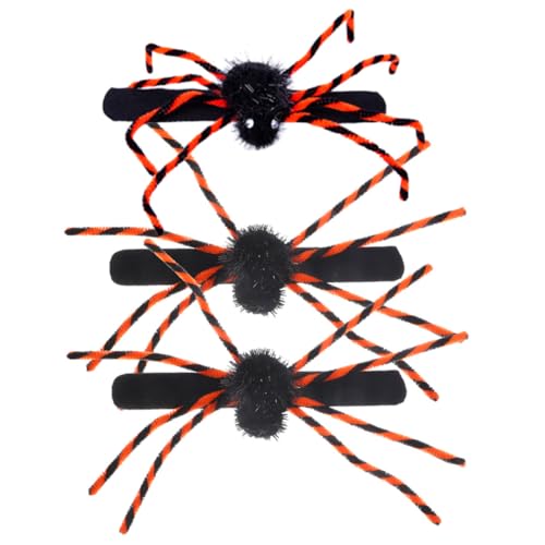 Toddmomy 3Stücke Halloween Spinnen Slap Armband Lustige Slap Bänder für Erwachsene Deko für Halloween Partys und Taschenfüller Langlebig und Sicher im Gebrauch von Toddmomy